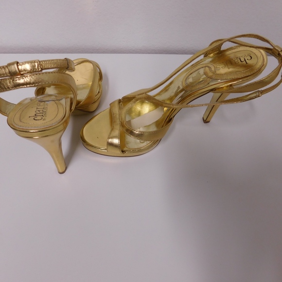 Charles David Gold Strappy Sandals - Picture 2 of 2